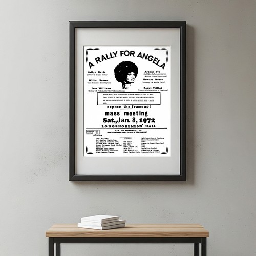 Angela davis rally poster 1972 - angela,