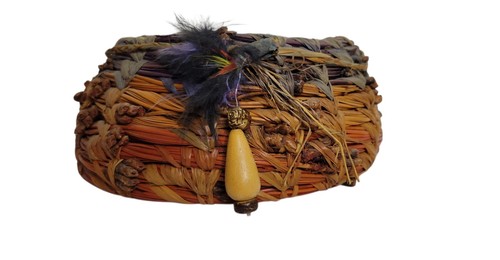Vintage coiled pine needle - coiled,