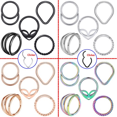 5pc nose hoop - hoop, steel