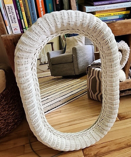 Vintage white wicker wall - vintage,
