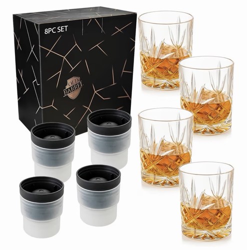 Old barrel whiskey glasses - whiskey, set