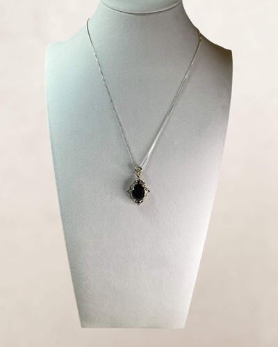 Sterling silver black onyx - silver,