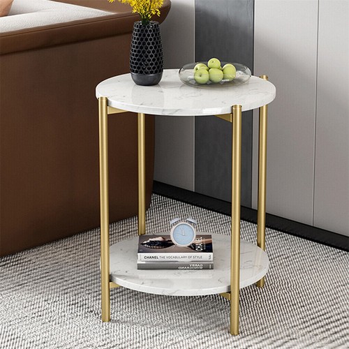 Gold round side end - side, table