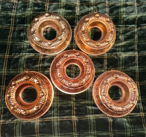 Lot vintage copper jello - lot, 5