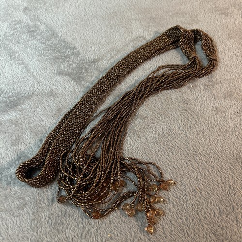Vintage seed bead belt tassel - belt,