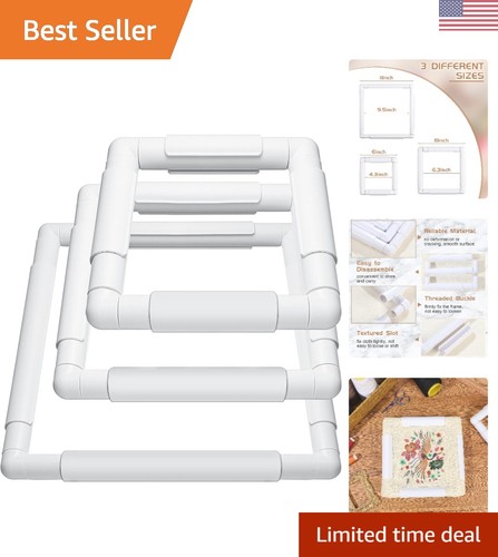 White embroidery frames snap - white,