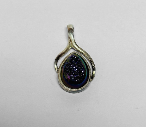Sajen silver tone - tone, druzy