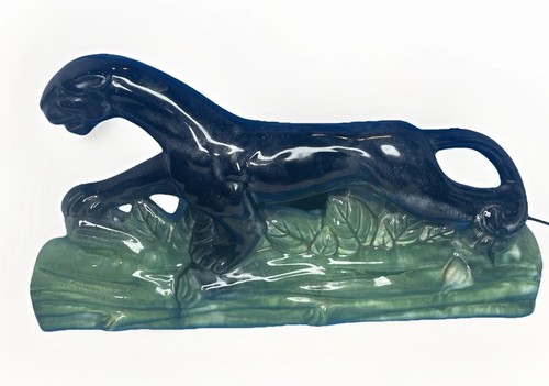Vintage ceramic black panther - vintage,