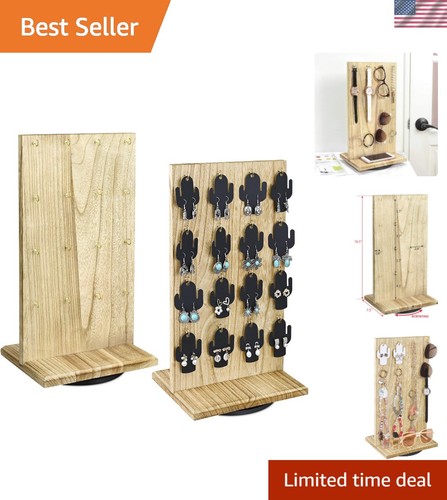 Elegant oak rotating jewelry - rotating,