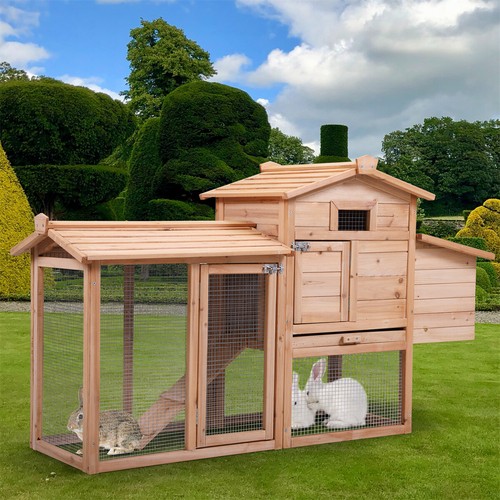 Wooden large rabbit hutch - large,