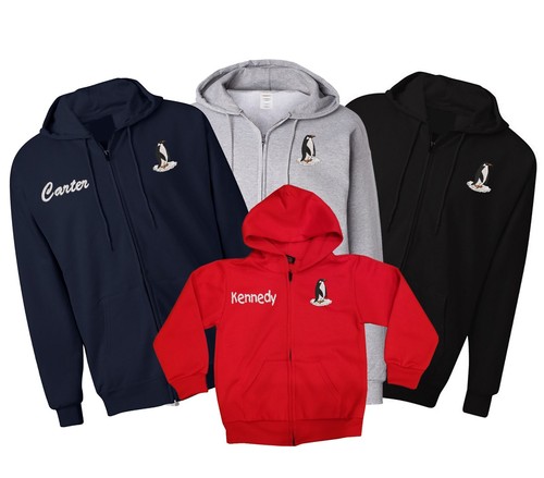 Penguin embroidered zipper