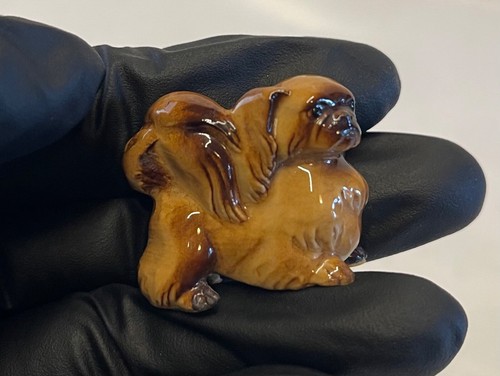 Brown pekingese ceramic - brown,