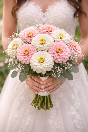 Blushing bride mix zinnia - bride,