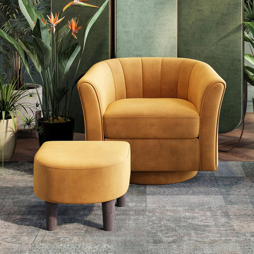 Swivel accent chair - chair, ottoman