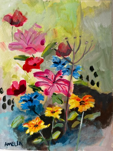 Original floral art painting - original,