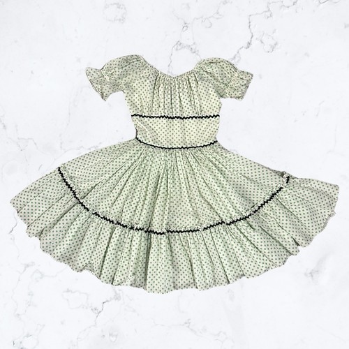 Vintage 1970s green - vintage, polka