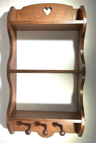 Vtg wooden three tiered wall - wooden,