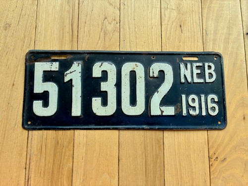 1916 nebraska license plate - license,
