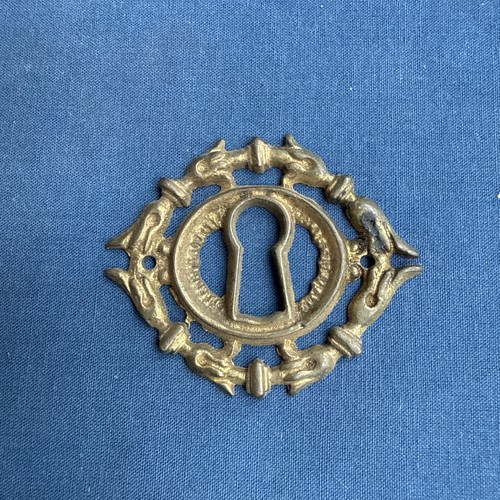 Vintage cast brass keyhole - vintage,