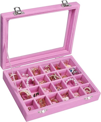 Velvet jewelry box grid - box,
