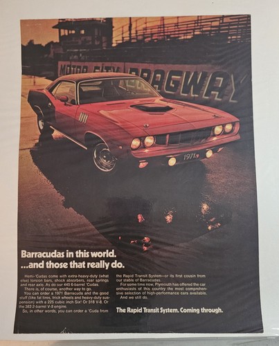 1971 plymouth hemi cuda - ad, /