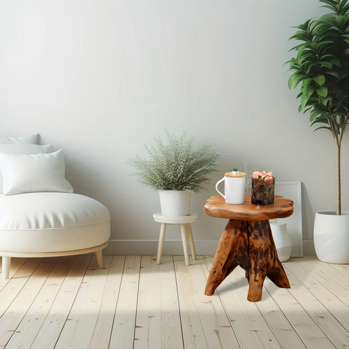 Natural cedar tree stump - natural,