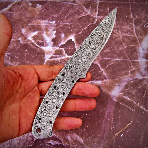 Damascus fixed blade hunting