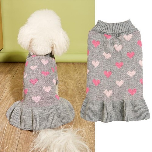 Small dog sweater dress with - sweater,