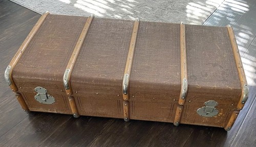 Vintage wood braced steamer - vintage,