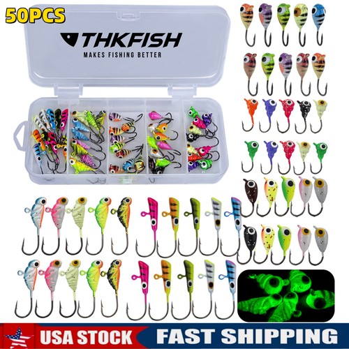 50pc glow ice fishing jigs - 50pc,
