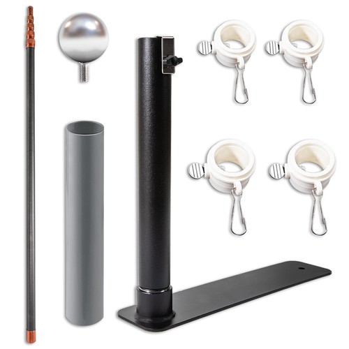 Telescoping flagpole with tire - telescoping,