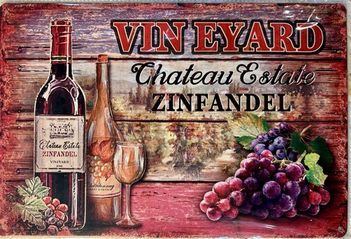 Tin sign 8x12 wine - 8x12, cellar