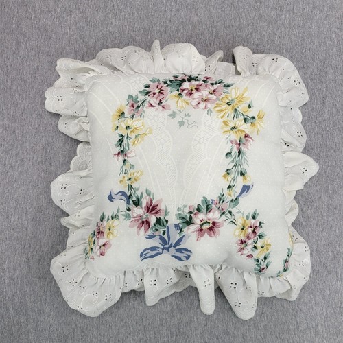 Vintage handmade floral pillow - handmade,