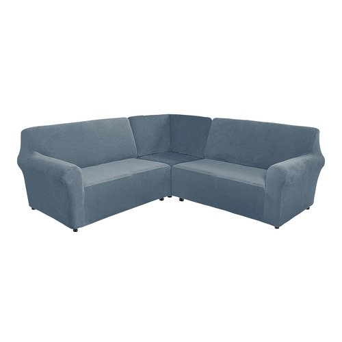 Velvet corner sofa cover - corner,