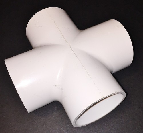 White pvc way cross - pvc, tee