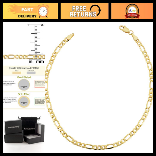 14k yellow gold filled - gold, figaro