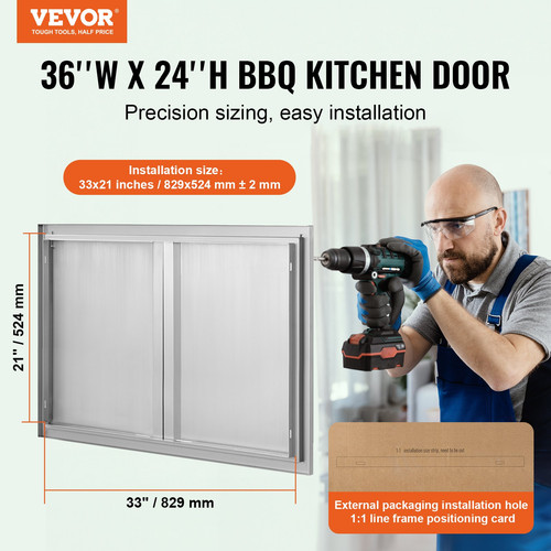 Bbq access door 36w - 36w, x