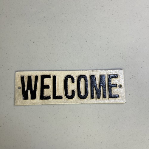 Welcome sign cast iron - cast,
