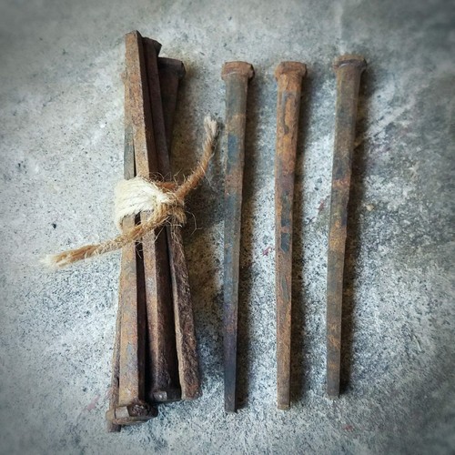 Large antique coffin nails - antique,