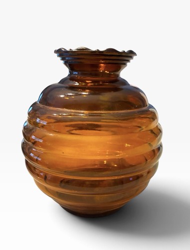 Vintage amber glass - amber, beehive