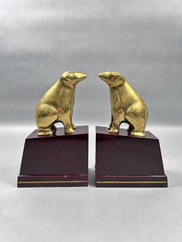 Vintage brass sitting grizzly - brass,