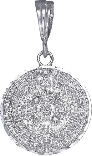 Sterling silver aztec calendar - sterling,