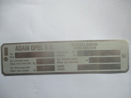 Nameplate opel bochum - nameplate, sign