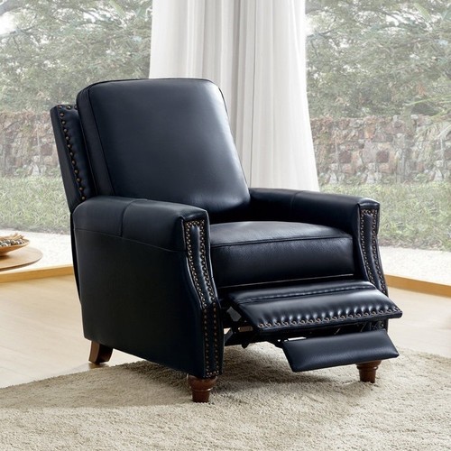 Navy blue genuine - navy, leather