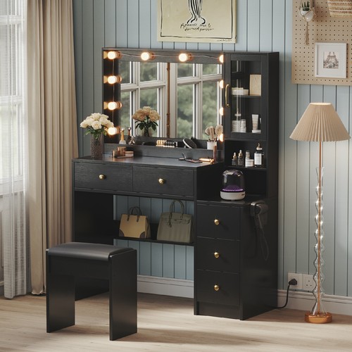 Vanity desk with mirror - vanity,