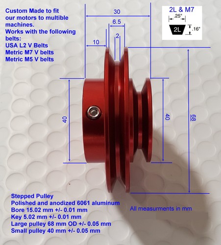 Pulley stepped bore 5 - pulley,