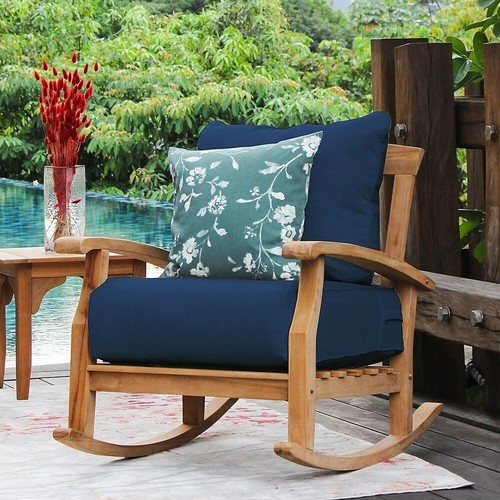 New blue patio rocking chair - new,