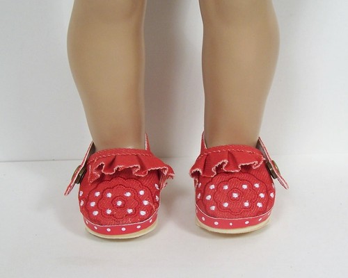 Red embroidery flower - embroidery, clogs