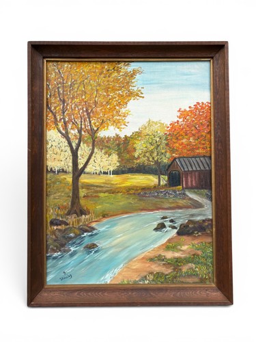 Vintage covered bridge autumn - covered,