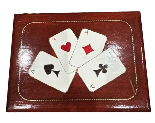 Vintage wooden playing card - wooden,